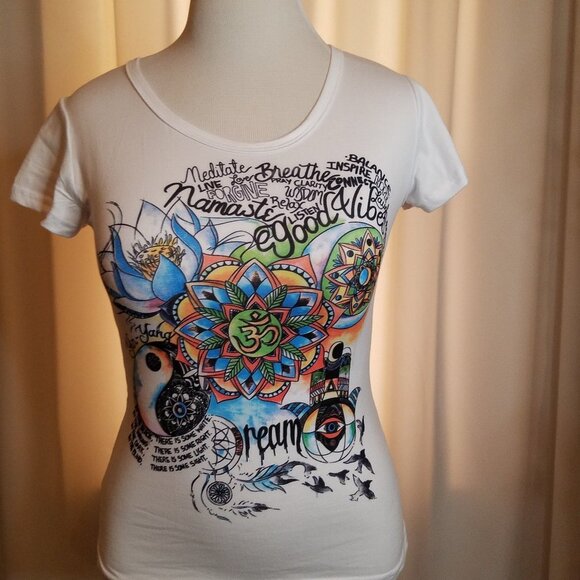 Fashion ladies white T shirt very soft s XL med fit NWOT - Picture 2 of 4